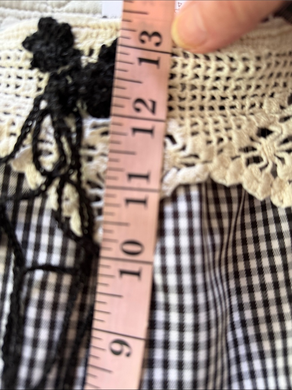 Black Checkered Patchwork Pants Size 14 - Picture 12 of 14